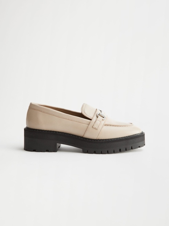 & Other Stories Shoes - & Other Stories Buckled Chunky Leather Loafers Beige - Size 39 (US 8.5) NWOT